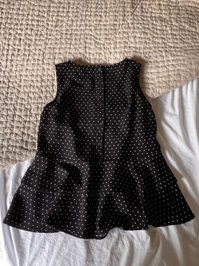 LOFT Black Polka Dot Sleeveless Camisole Blouse